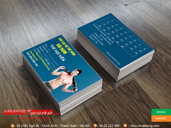 In Việt Dũng in card visit cho câu lạc bộ thể hình, gym, Fitness